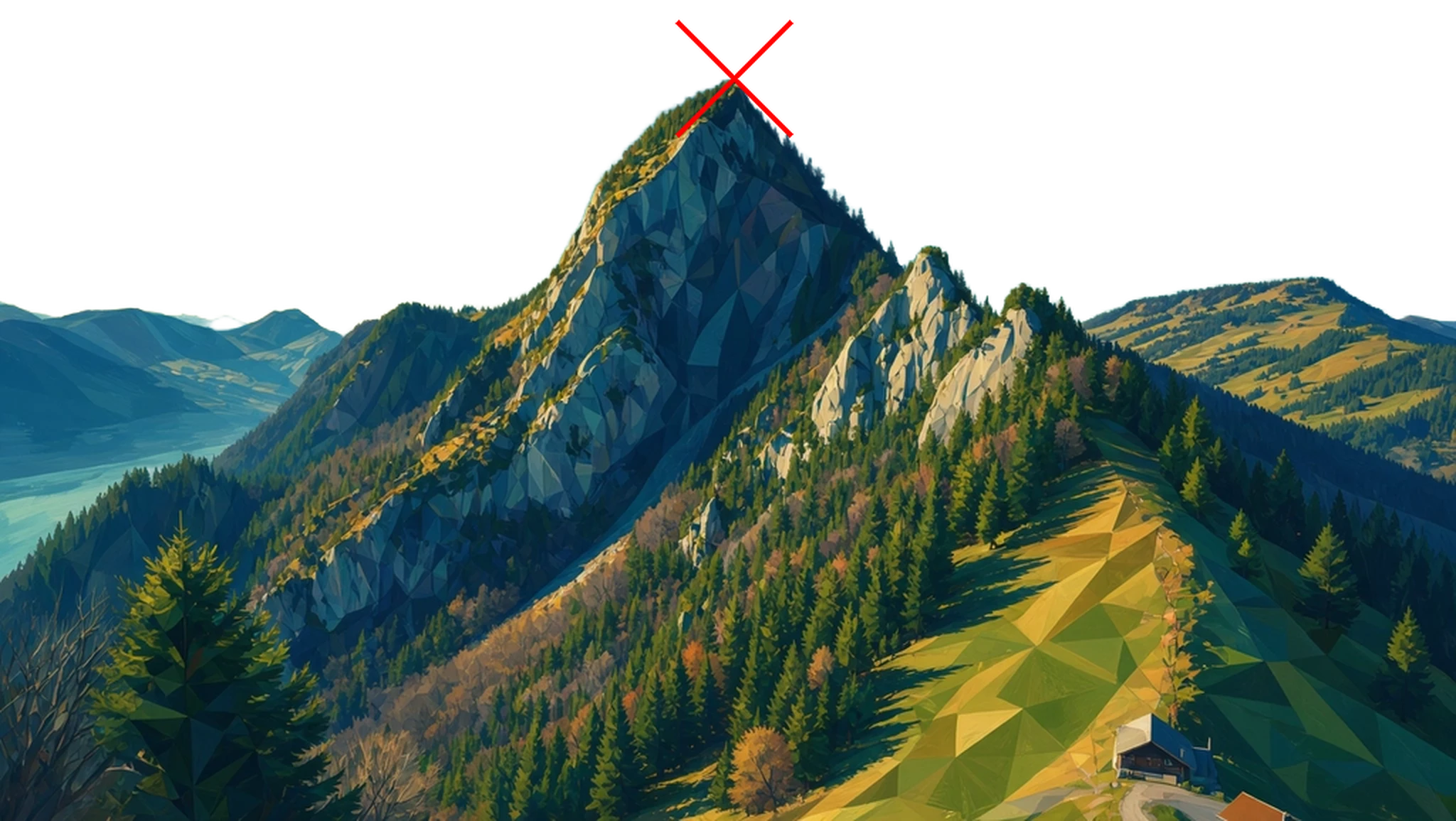 Rigi mountain silhouette